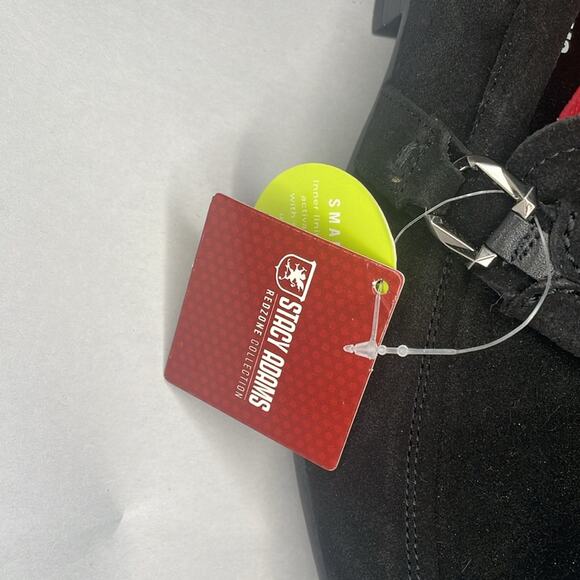 Stacy Adams Mens Quillan Moc Toe Ornament Slip On Black Suede Leather Loafer 7M - Picture 3 of 7